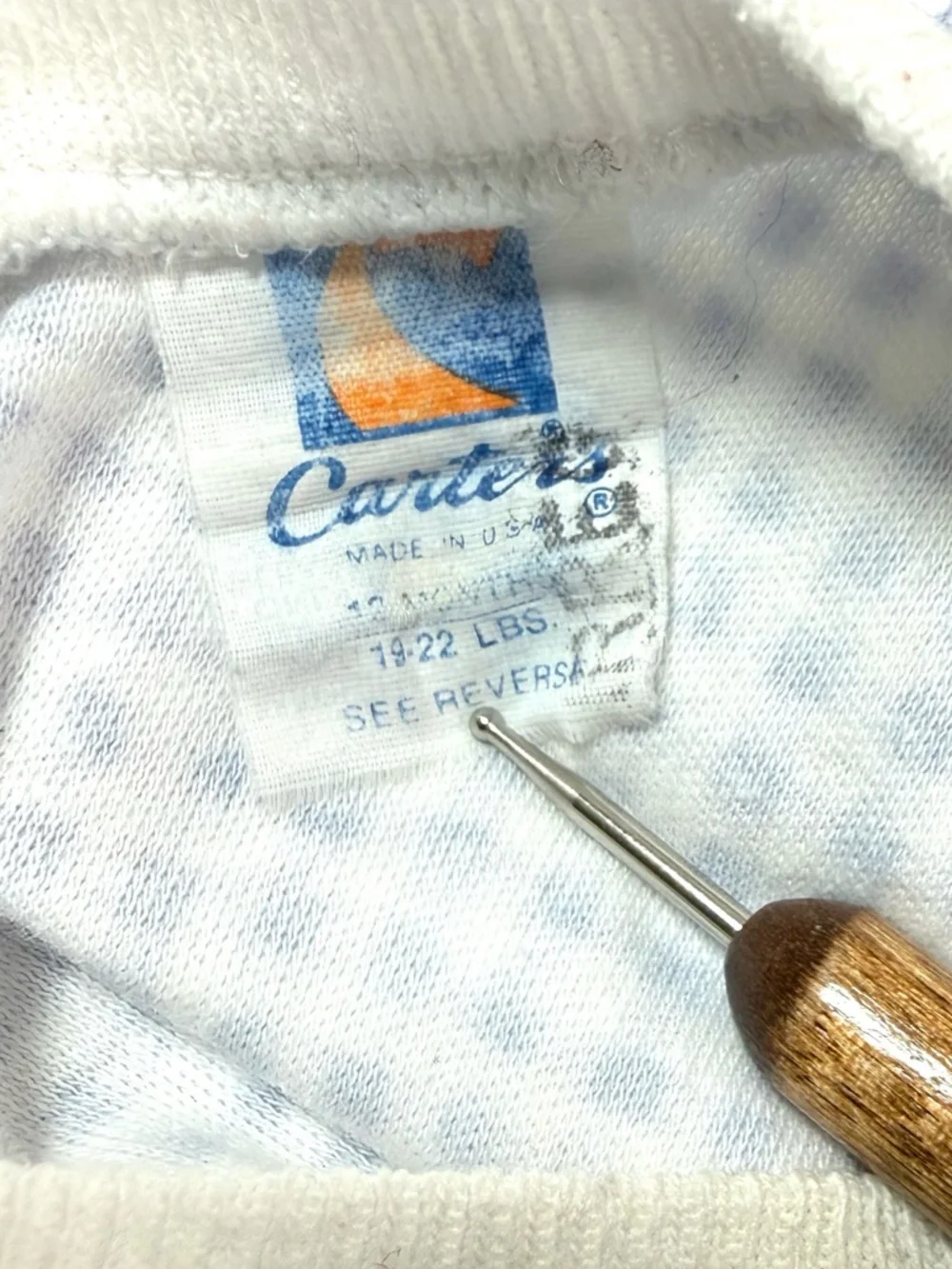 VINTAGE CARTERS Baby Girl 90s 12M Gingham Bunny Romper Eyelet‎ Lace Cottagecore